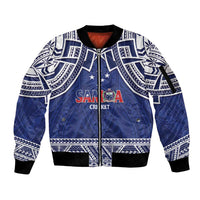 Custom Samoa Cricket Sleeve Zip Bomber Jacket Go Champions Samoan - Polynesian Pride