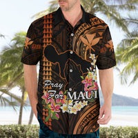 Personalised Hawaii Hawaiian Shirt Pray For Maui Hawaiian Plumeria Be Strong Gold Verison LT14 - Polynesian Pride
