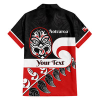 Personalised Te Reo Maori New Zealand Family Matching Off Shoulder Long Sleeve Dress and Hawaiian Shirt Kia Haka Maori Fern With Tino Rangatiratanga LT14 - Polynesian Pride