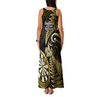 New Zealand Darts Family Matching Tank Maxi Dress and Hawaiian Shirt Happiness Is A Tight Threesome Maori Gold LT14 - Polynesian Pride