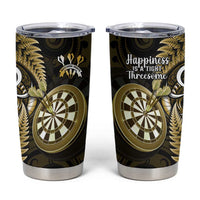 New Zealand Darts Tumbler Cup Happiness Is A Tight Threesome Maori Gold LT14 Gold - Polynesian Pride