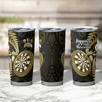 New Zealand Darts Tumbler Cup Happiness Is A Tight Threesome Maori Gold LT14 - Polynesian Pride