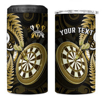 Personalised New Zealand Darts 4 in 1 Can Cooler Tumbler Happiness Is A Tight Threesome Maori Gold LT14 One Size: 16 oz Gold - Polynesian Pride
