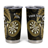 Personalised New Zealand Darts Tumbler Cup Happiness Is A Tight Threesome Maori Gold LT14 Gold - Polynesian Pride