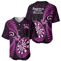 New Zealand Darts Baseball Jersey Happiness Is A Tight Threesome Maori Pink LT14 - Polynesian Pride