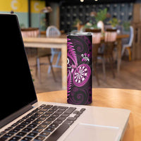 New Zealand Darts Skinny Tumbler Happiness Is A Tight Threesome Maori Pink LT14 - Polynesian Pride