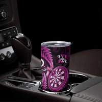 Personalised New Zealand Darts Tumbler Cup Happiness Is A Tight Threesome Maori Pink LT14 - Polynesian Pride
