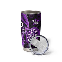 New Zealand Darts Tumbler Cup Happiness Is A Tight Threesome Maori Purple LT14 - Polynesian Pride