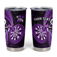 Personalised New Zealand Darts Tumbler Cup Happiness Is A Tight Threesome Maori Purple LT14 Purple - Polynesian Pride