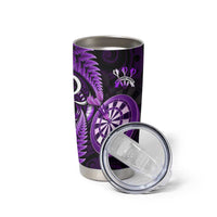 Personalised New Zealand Darts Tumbler Cup Happiness Is A Tight Threesome Maori Purple LT14 - Polynesian Pride