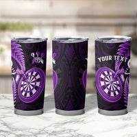 Personalised New Zealand Darts Tumbler Cup Happiness Is A Tight Threesome Maori Purple LT14 - Polynesian Pride