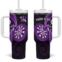 Personalised New Zealand Darts Tumbler With Handle Happiness Is A Tight Threesome Maori Purple LT14 One Size: 40 oz Purple - Polynesian Pride