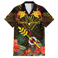 Papua New Guinea Chimbu Province Family Matching Off Shoulder Long Sleeve Dress and Hawaiian Shirt Papua Niugini Coat Of Arms With Flag Style LT14 Dad's Shirt - Short Sleeve Black - Polynesian Pride