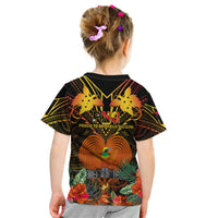 Papua New Guinea Western Province Kid T Shirt Papua Niugini Coat Of Arms With Flag Style LT14 - Polynesian Pride