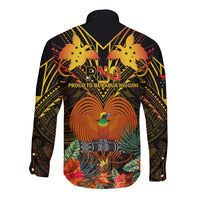 Papua New Guinea Manus Province Long Sleeve Button Shirt Papua Niugini Coat Of Arms With Flag Style LT14 - Polynesian Pride