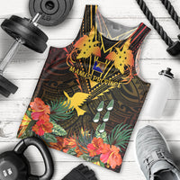 Papua New Guinea Manus Province Men Tank Top Papua Niugini Coat Of Arms With Flag Style LT14 Black - Polynesian Pride
