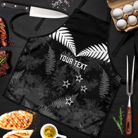 Custom New Zealand Silver Fern Football Apron Go Aotearoa Grunge Black LT14 Black - Polynesian Pride