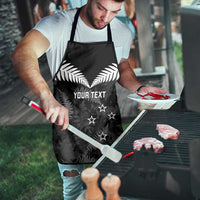 Custom New Zealand Silver Fern Football Apron Go Aotearoa Grunge Black LT14 - Polynesian Pride
