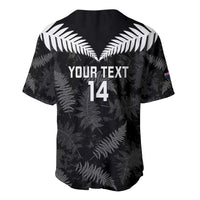 Custom New Zealand Silver Fern Football Baseball Jersey Go Aotearoa Grunge Black LT14 - Polynesian Pride