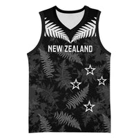 Custom New Zealand Silver Fern Football Basketball Jersey Go Aotearoa Grunge Black LT14 Unisex Black - Polynesian Pride