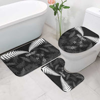 Custom New Zealand Silver Fern Football Bathroom Set Go Aotearoa Grunge Black LT14 - Polynesian Pride