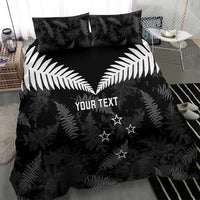 Custom New Zealand Silver Fern Football Bedding Set Go Aotearoa Grunge Black LT14 - Polynesian Pride