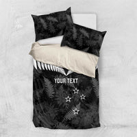 Custom New Zealand Silver Fern Football Bedding Set Go Aotearoa Grunge Black LT14 US Twin 172cm x 218cm Black - Polynesian Pride