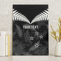 Custom New Zealand Silver Fern Football Canvas Wall Art Go Aotearoa Grunge Black LT14 Without Frame Black - Polynesian Pride