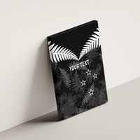 Custom New Zealand Silver Fern Football Canvas Wall Art Go Aotearoa Grunge Black LT14 - Polynesian Pride
