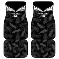Custom New Zealand Silver Fern Football Car Mats Go Aotearoa Grunge Black LT14 - Polynesian Pride