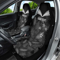 Custom New Zealand Silver Fern Football Car Seat Cover Go Aotearoa Grunge Black LT14 - Polynesian Pride
