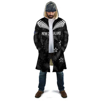 Custom New Zealand Silver Fern Football Cloak Go Aotearoa Grunge Black LT14 - Polynesian Pride