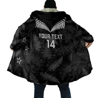 Custom New Zealand Silver Fern Football Cloak Go Aotearoa Grunge Black LT14 - Polynesian Pride