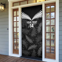 Custom New Zealand Silver Fern Football Door Cover Go Aotearoa Grunge Black LT14 - Polynesian Pride