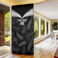 Custom New Zealand Silver Fern Football Door Cover Go Aotearoa Grunge Black LT14 - Polynesian Pride
