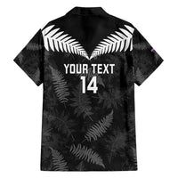 Custom New Zealand Silver Fern Football Family Matching Summer Maxi Dress and Hawaiian Shirt Go Aotearoa Grunge Black LT14 - Polynesian Pride