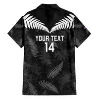 Custom New Zealand Silver Fern Football Hawaiian Shirt Go Aotearoa Grunge Black LT14 - Polynesian Pride