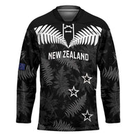 Custom New Zealand Silver Fern Football Hockey Jersey Go Aotearoa Grunge Black LT14 Unisex Black - Polynesian Pride