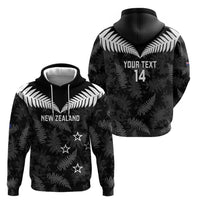Custom New Zealand Silver Fern Football Hoodie Go Aotearoa Grunge Black LT14 - Polynesian Pride
