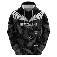 Custom New Zealand Silver Fern Football Hoodie Go Aotearoa Grunge Black LT14 - Polynesian Pride