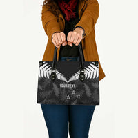 Custom New Zealand Silver Fern Football Leather Bag Go Aotearoa Grunge Black LT14 - Polynesian Pride