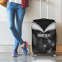 Custom New Zealand Silver Fern Football Luggage Cover Go Aotearoa Grunge Black - Polynesian Pride