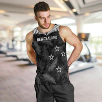 Custom New Zealand Silver Fern Football Men Tank Top Go Aotearoa Grunge Black LT14 Black - Polynesian Pride