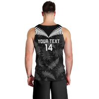 Custom New Zealand Silver Fern Football Men Tank Top Go Aotearoa Grunge Black LT14 - Polynesian Pride