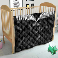Custom New Zealand Silver Fern Football Quilt Go Aotearoa Grunge Black LT14 - Polynesian Pride