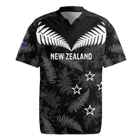 Custom New Zealand Silver Fern Football Rugby Jersey Go Aotearoa Grunge Black LT14 Black - Polynesian Pride