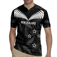 Custom New Zealand Silver Fern Football Rugby Jersey Go Aotearoa Grunge Black LT14 - Polynesian Pride