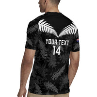 Custom New Zealand Silver Fern Football Rugby Jersey Go Aotearoa Grunge Black LT14 - Polynesian Pride