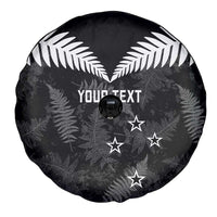 Custom New Zealand Silver Fern Football Spare Tire Cover Go Aotearoa Grunge Black LT14 - Polynesian Pride