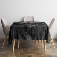 Custom New Zealand Silver Fern Football Tablecloth Go Aotearoa Grunge Black LT14 - Polynesian Pride